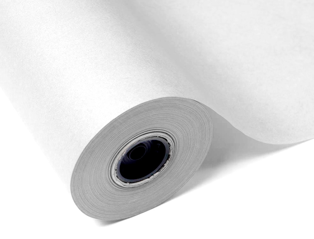 PAPEL KRAFT LIDERPAPEL BRANCO BOBINE 1 MT X 833 MT ESPECIAL PARA EMBALAGEM PESO 50 KG