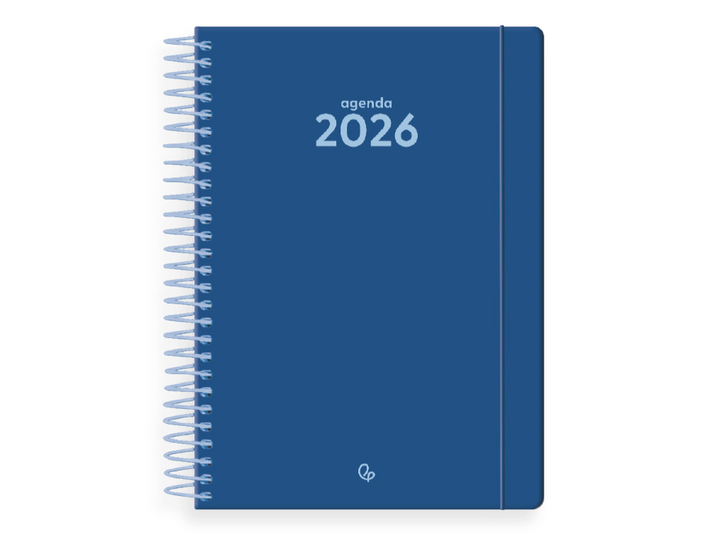 AGENDA ESPIRAL LIDERPAPEL CLASSIC A5 2026 SEMANA VISTA AZUL ESCURO PAPEL 70 GR FSC