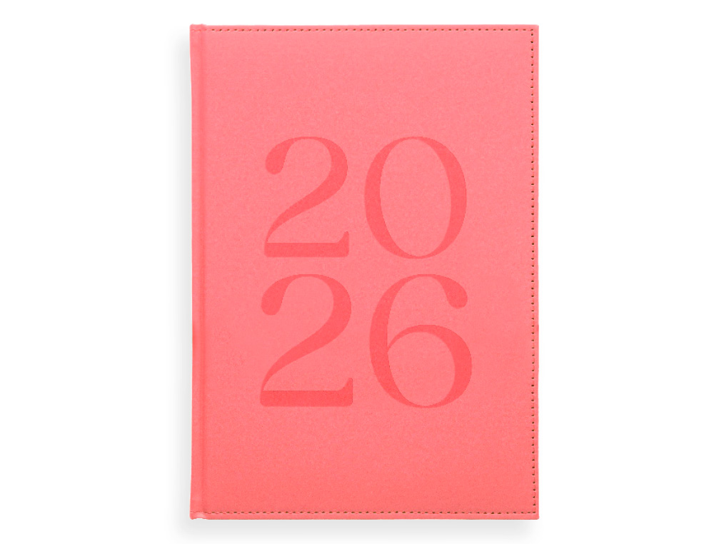 AGENDA ENCADERNADA LIDERPAPEL CRETA 17X24 2026 DIA PAGINA ROSA PAPEL 70 GR FSC