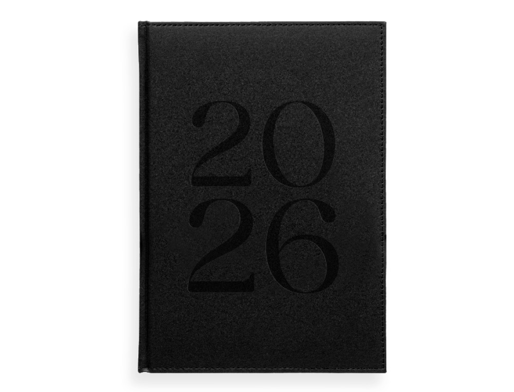 AGENDA ENCADERNADA LIDERPAPEL CRETA 17X24 2026 SEMANA VISTA PRETO PAPEL 70 GR FSC