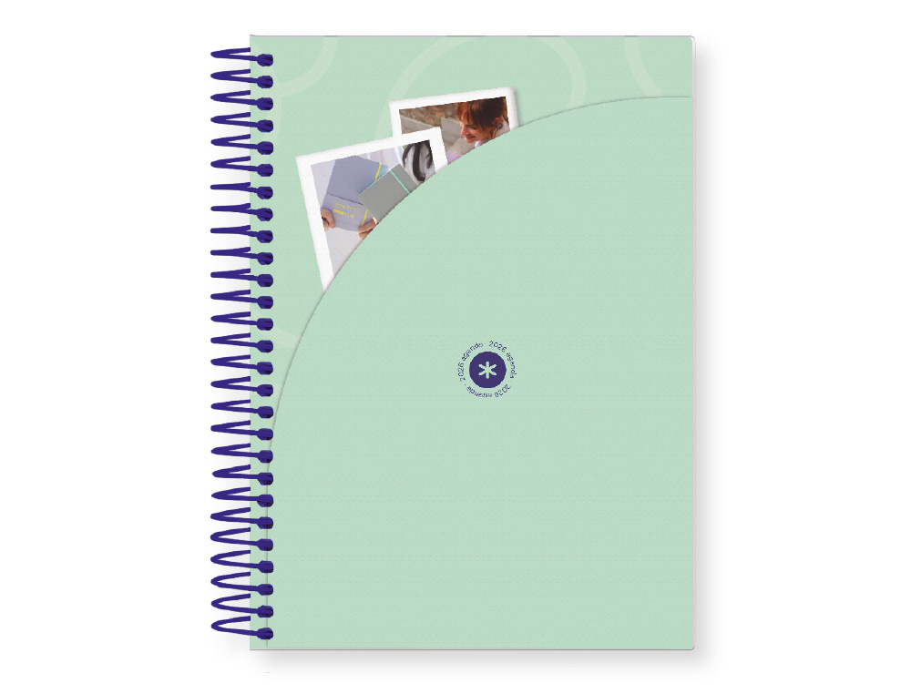 AGENDA ESPIRAL ANTARTIK HERE AND NOW A5+ 2026 DIA PAGINA ROSA PAPEL 80 GR FSC