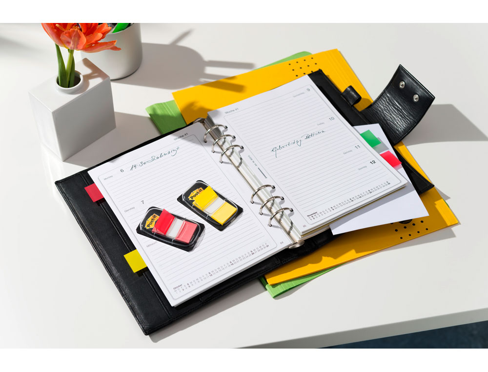 BANDERITAS SEPARADORAS POST-IT PEQUEA 11,9X43,2 MM DISPENSADOR 60 HOJAS+40 HOJAS GRATIS 5 COLORES SURTIDOS