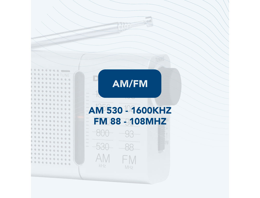 RADIO PORTATIL DAEWOO AM/FM ANTENA TELESCOPICA AURICULARES INCLUIDOS JACK 3.5 MM COR PRATA