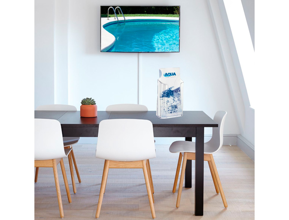 EXPOSITOR DE SECRETARIA ARCHIVO 2000 PORTA FOLHETOS 1 COMPARTIMENTO 1/3 A4 VERTICAL GAVETA 34 MM 70X110X165 MM