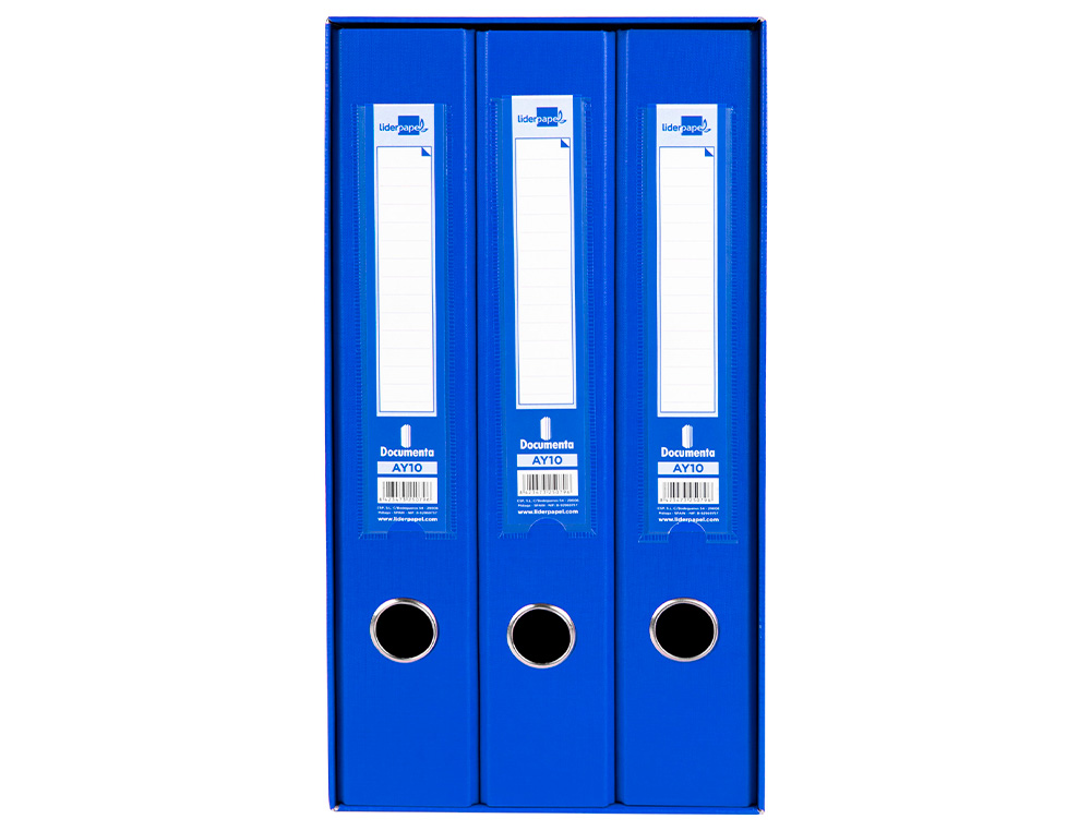 MODULO DE 3 PASTAS DE ARQUIVO LIDERPAPEL 2 ANEIS FOLIO LOMBADA 60 MM AZUL