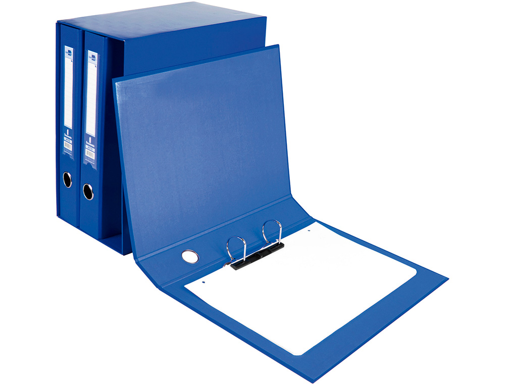 MODULO DE 3 PASTAS DE ARQUIVO LIDERPAPEL 2 ANEIS FOLIO LOMBADA 60 MM AZUL