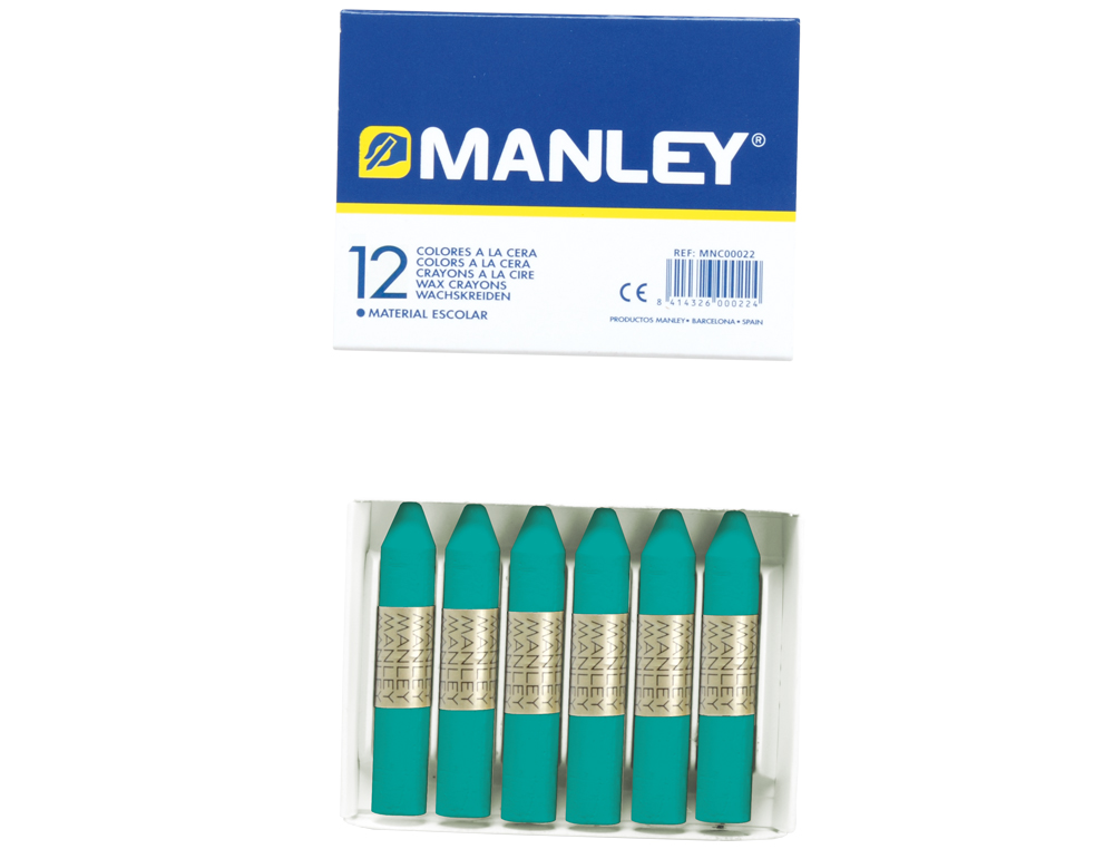 LAPIS DE CERA MANLEY UNICOLOR VERDE AZULADO CAIXA DE 12 N.23