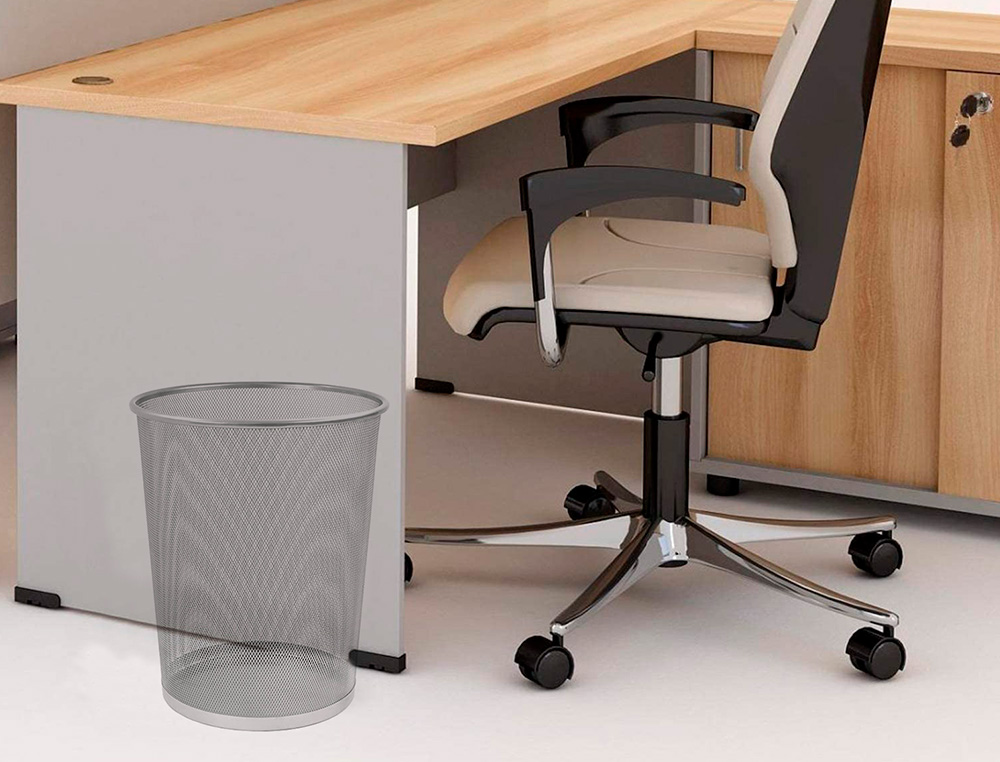 CESTO DE PAPEIS Q-CONNECT DE REDE METALICO PRATA CAPACIDADE 13 LITROS 28X26,5 CM