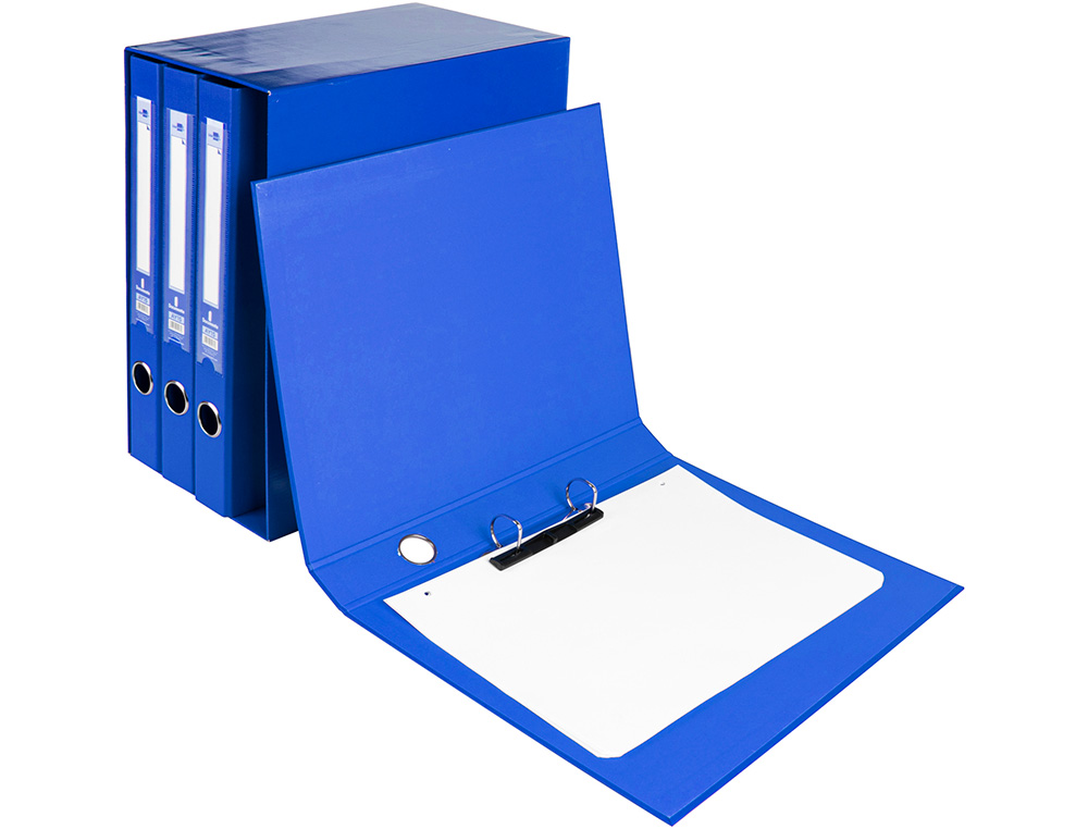 MODULO DE 4 PASTAS DE ARQUIVO LIDERPAPEL 2 ANEIS FOLIO LOMBADA 35 MM AZUL