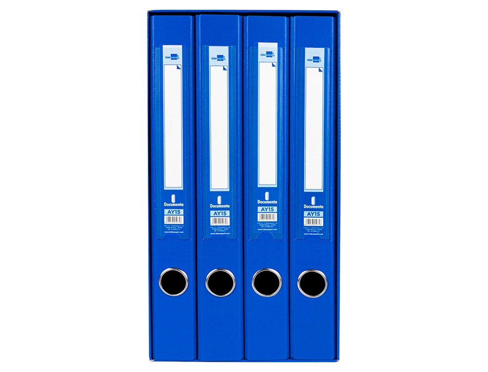 MODULO DE 4 PASTAS DE ARQUIVO LIDERPAPEL 2 ANEIS FOLIO LOMBADA 35 MM AZUL