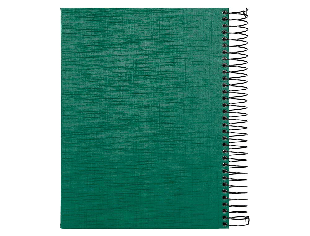 CADERNO ESPIRAL LIDERPAPEL A5 MICRO PAPERCOAT CAPA FORRADA 140 F 75 GR QUADRICULA 5MM 5 BANDAS 6 FUROS VERDE