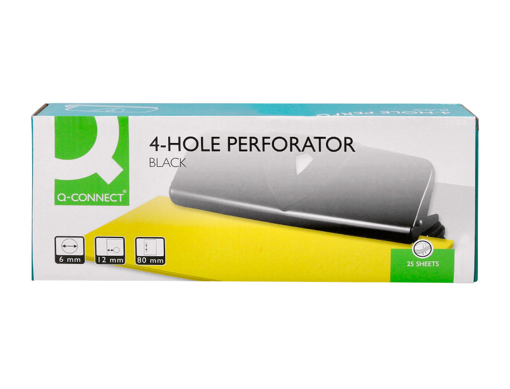 FURADOR Q-CONNECT CAPACIDADE 16 FOLHAS 4 FUROS