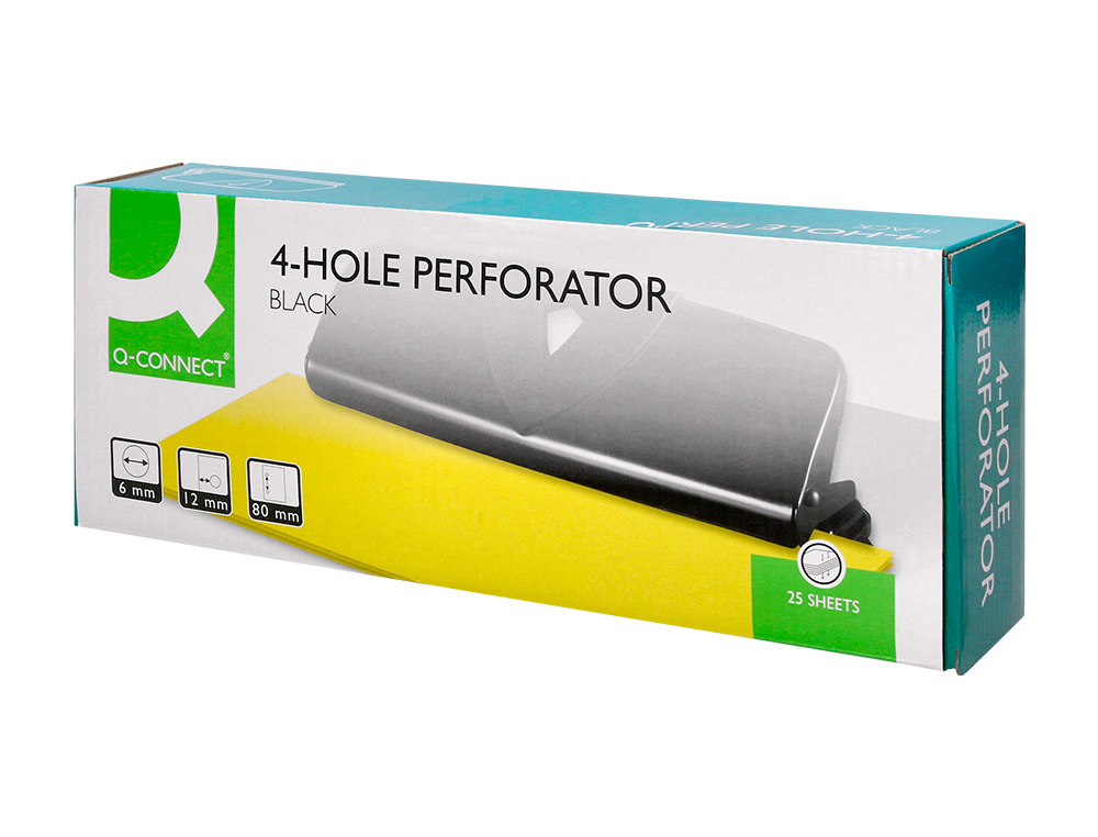 FURADOR Q-CONNECT CAPACIDADE 16 FOLHAS 4 FUROS