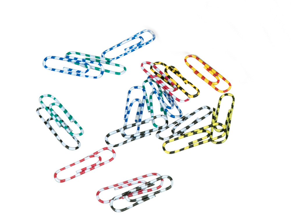 CLIPS DE COR RAIADOS Q-CONNECT - 28 MM CAIXA DE 100 UNIDADES