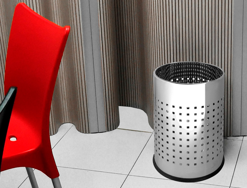 CESTO DE PAPEIS Q-CONNECT METALICO CROMADO CAPACIDADE 12 LITROS 250 X 325 MM