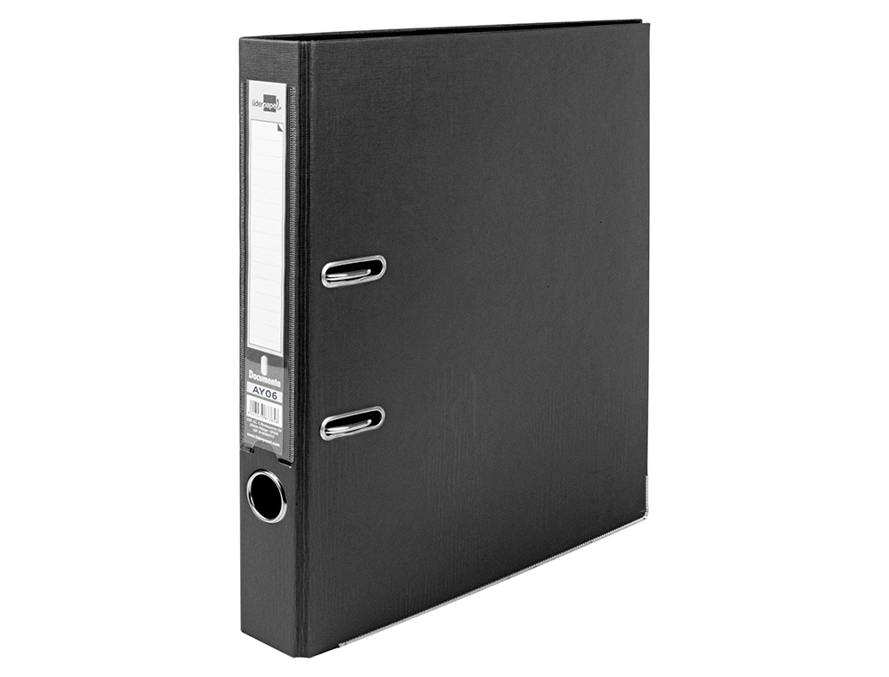 PASTA DE ARQUIVO DE ALAVANCA LIDERPAPEL DOCUMENTA PVC DIN A4 LOMBADA 52 MM PRETA