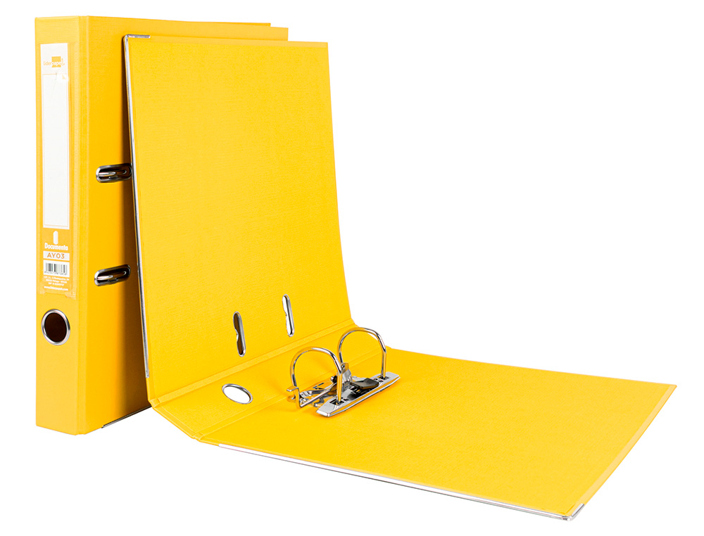 PASTA DE ARQUIVO DE ALAVANCA LIDERPAPEL DOCUMENTA PVC DIN A4 LOMBADA 52 MM AMARELA