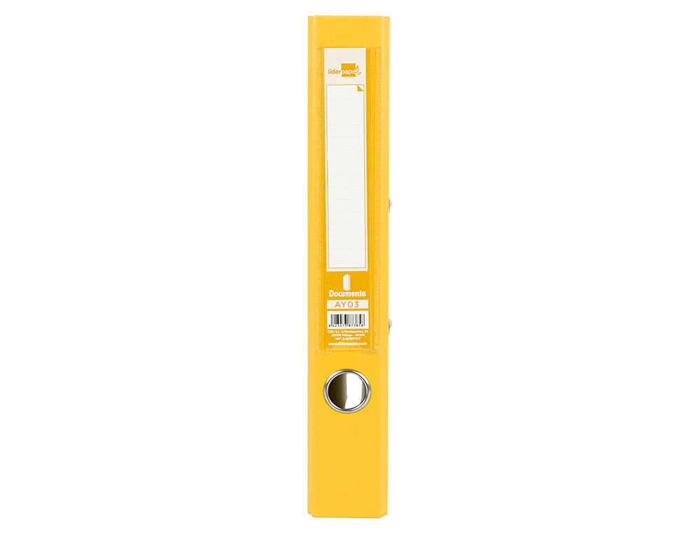 PASTA DE ARQUIVO DE ALAVANCA LIDERPAPEL DOCUMENTA PVC DIN A4 LOMBADA 52 MM AMARELA