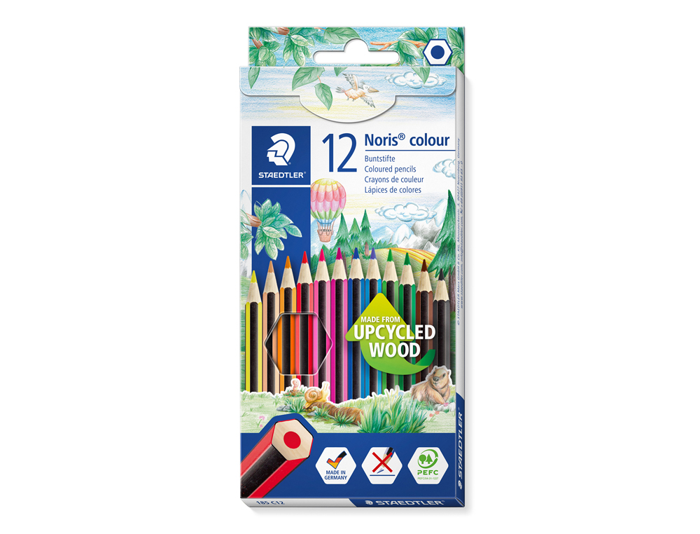 LAPIS DE COR STAEDTLER NORIS CLUB CAIXA DE 12 CORES SLIM