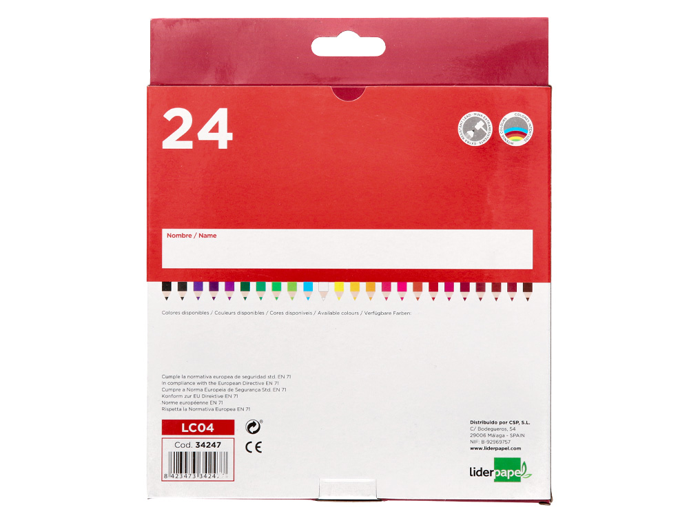 LAPIS DE COR LIDERPAPEL 24 UNIDADES