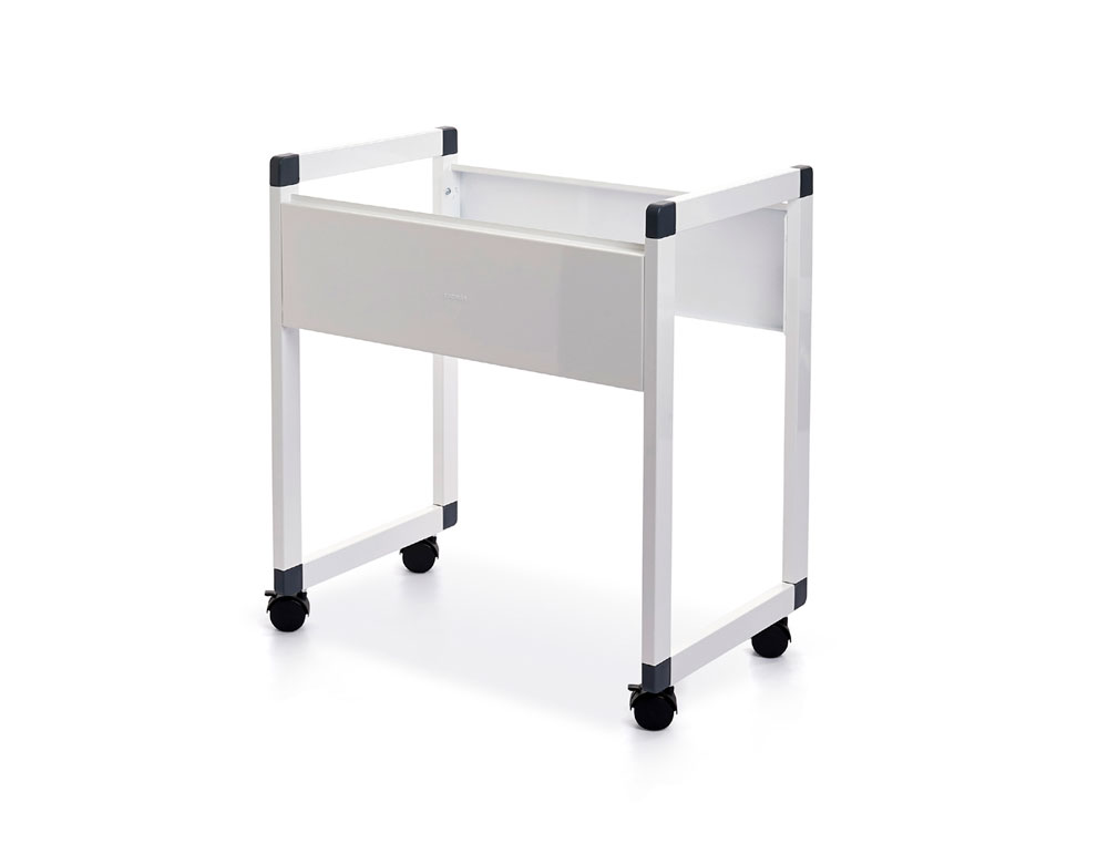 CARRO PARA CAPAS DE ARQUIVO SUSPENSO ROCADA DE COR CINZA PARA FORMATOS A4 FOLIO E FOLIO PROLONGADO