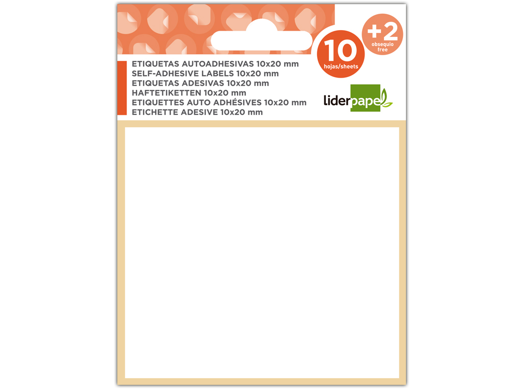 ETIQUETAS ADESIVAS LIDERPAPEL 10 + 2 FOLHAS 22X32 MM 108 ETIQUETAS