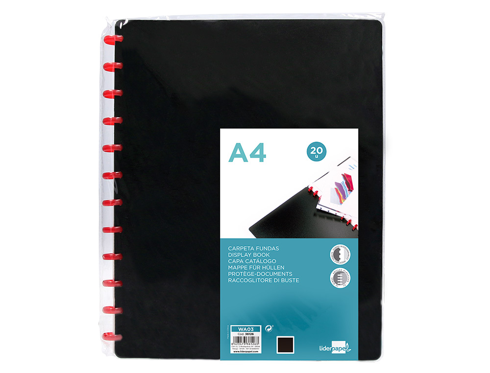 CAPA CATALOGO LIDERPAPEL COM ANEIS PLASTICOS PRETO