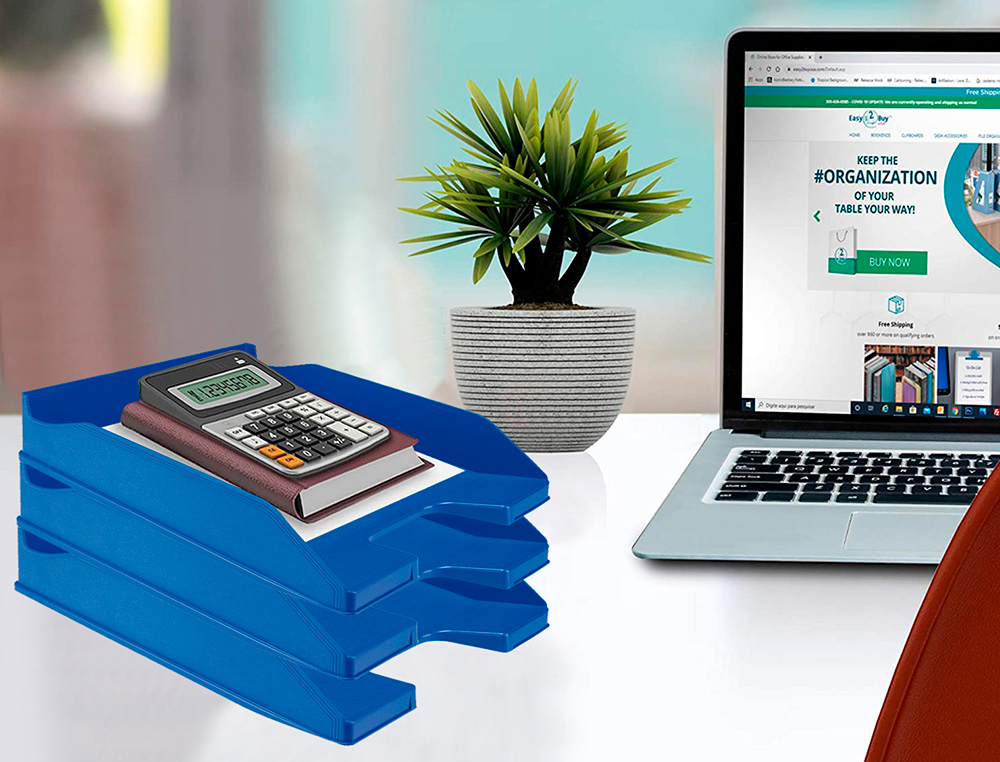 TABULEIRO DE SECRETARIA Q-CONNECT PLASTICO AZUL OPACO