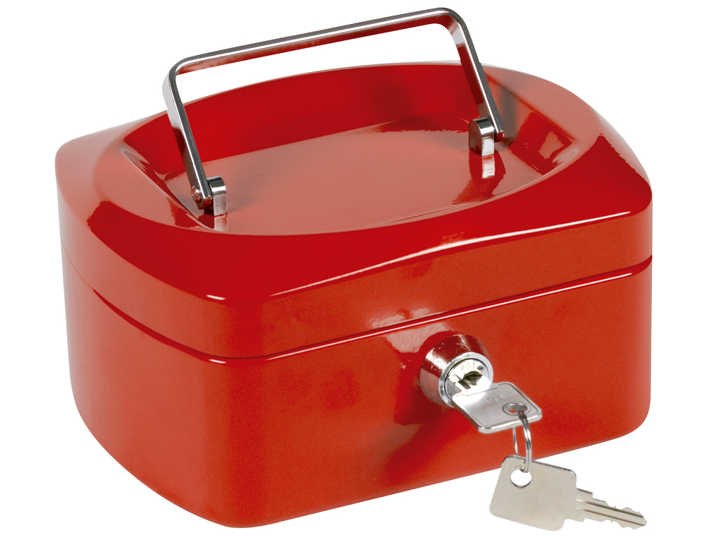 COFRE COM BANDEJA PARA MOEDAS Q-CONNECT 152X80X115 MM VERMELHO