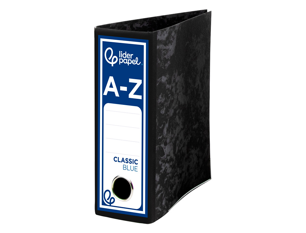 PASTA DE ARQUIVO LIDERPAPEL CLASSIC BLUE CARTAO FORRADO QUARTO GASPEADA PRETA