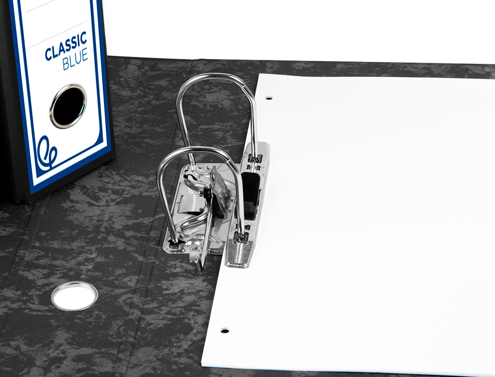 PASTA DE ARQUIVO LIDERPAPEL CLASSIC BLUE CARTAO FORRADO QUARTO GASPEADA PRETA