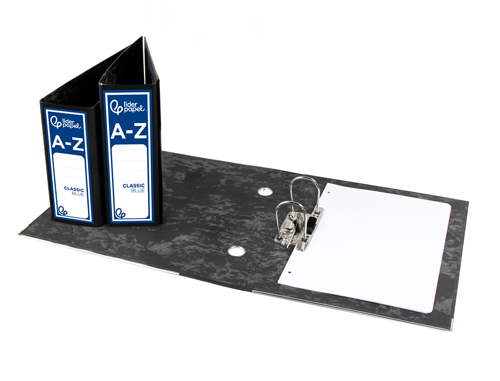 PASTA DE ARQUIVO LIDERPAPEL CLASSIC BLUE CARTAO FORRADO QUARTO GASPEADA PRETA