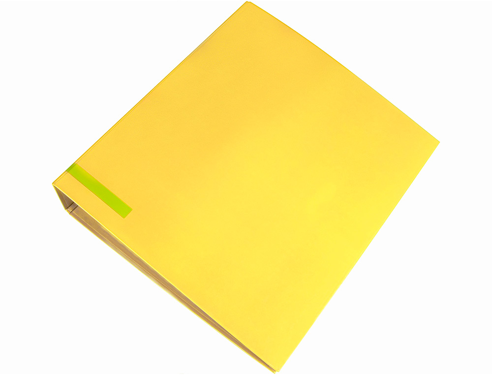 PASTA DE ARQUIVO DE ALAVANCA LIDERPAPEL COLOR SYSTEM CARTAO DIN A4 2 ANEIS DE 75 MM LOMBADA DE 80 MM SEM CAIXA AMARELO