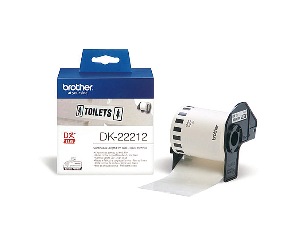 ETIQUETAS CONTINUAS BROTHER DK22212 BRANCO 62MM X15,24 MT PELICULA PLASTICA