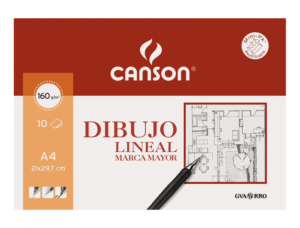 PAPEL DE DESENHO MARCA MAYOR 160 GR DIN A4E M MINIPACKS DE 10 FOLHAS