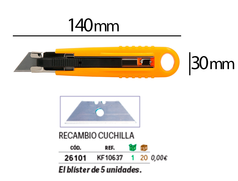 X-ATO Q-CONNECT DE SEGURANCA LAMINA DE ACO 18 MM DE LARGURA COMPRIMENTO 140 MM BLISTER DE 1 UNIDADE