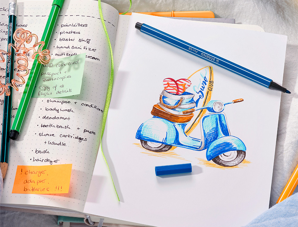 MARCADOR STABILO AGUARELAVEL PEN 68 AZUL MARINHO ULTRAMAR 1 MM