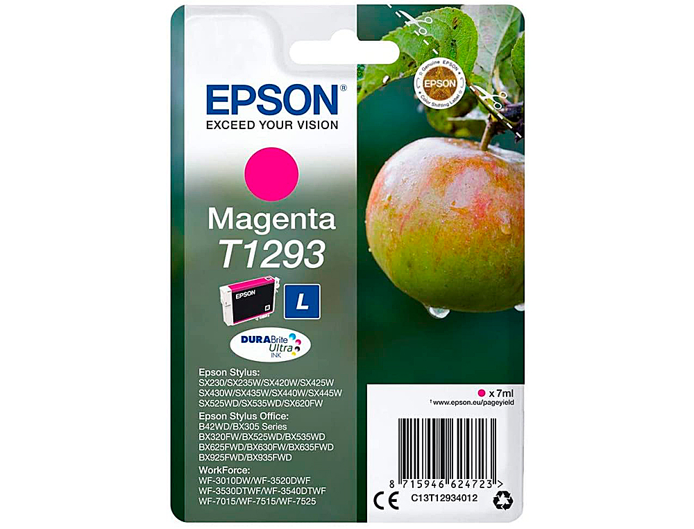 TINTEIRO EPSON STYLUS T1293 MAGENTA SX420W / 425W / OFFICE BX305F / BX320F ALTA CAPACIDADE