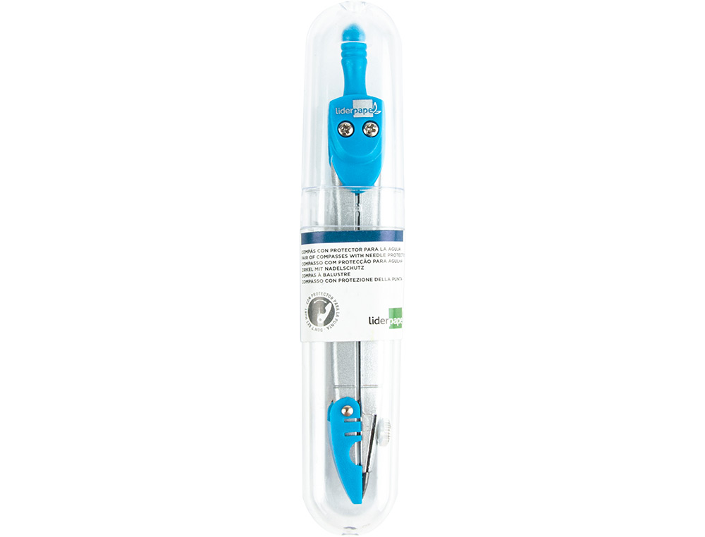 COMPASSO LIDERPAPEL MK-1 COM PROTETOR DE PONTA CORES SORTIDAS