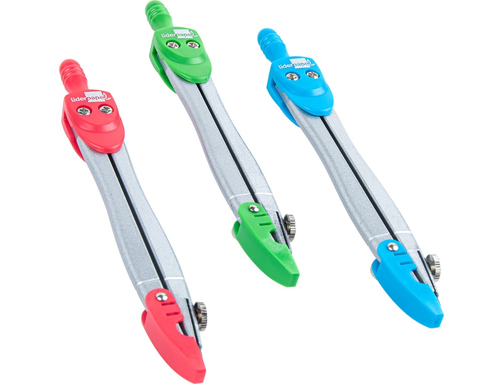 COMPASSO LIDERPAPEL MK-1 COM PROTETOR DE PONTA CORES SORTIDAS