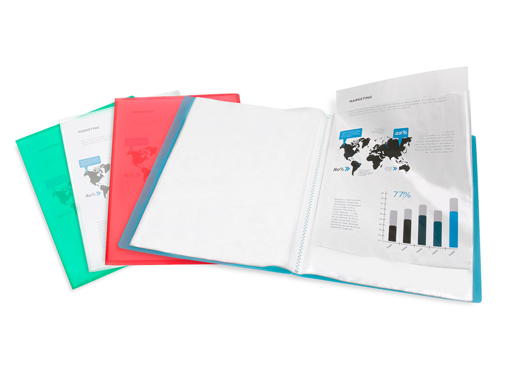CAPA CATALOGO LIDERPAPEL 30 BOLSAS POLIPROPILENO DIN A4 VERMELHO