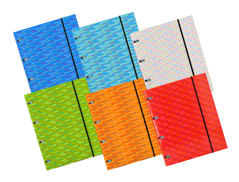 PASTA DE ELASTICOS LIDERPAPEL DE ANEIS COM RECARGA DIN A5 120 FOLHAS 70 GR QUADRICULA 5MM 4 ANEIS REDONDOS 20 MM