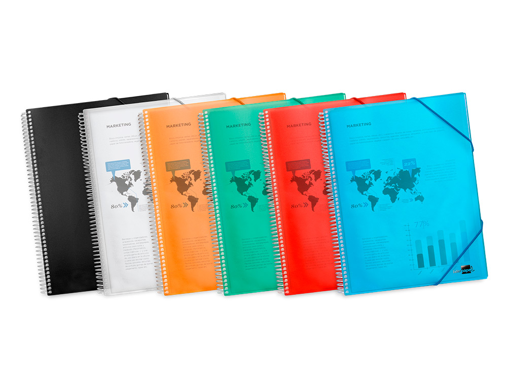 CAPA CATALOGO LIDERPAPEL COM ESPIRAL 40 BOLSAS POLIPROPILENO DIN A4 VERDE