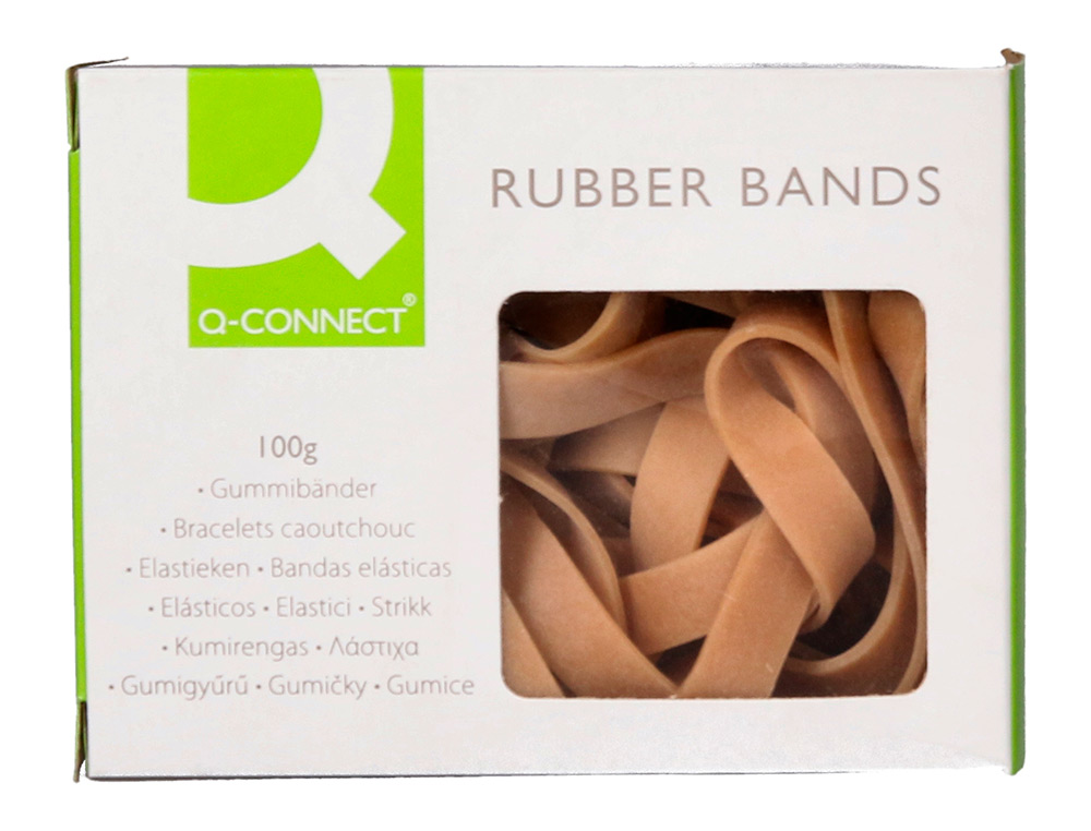 BANDAS ELASTICAS Q-CONNECT 100 GR 100 X 9 MM NUMERO 10