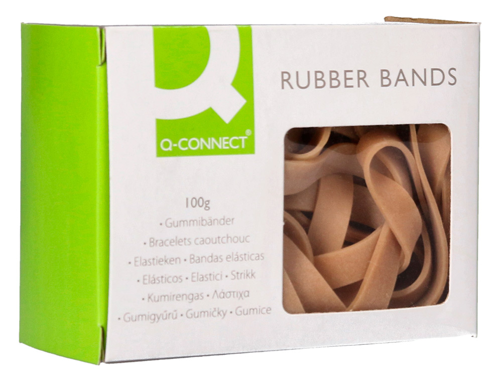 BANDAS ELASTICAS Q-CONNECT 100 GR 100 X 9 MM NUMERO 10