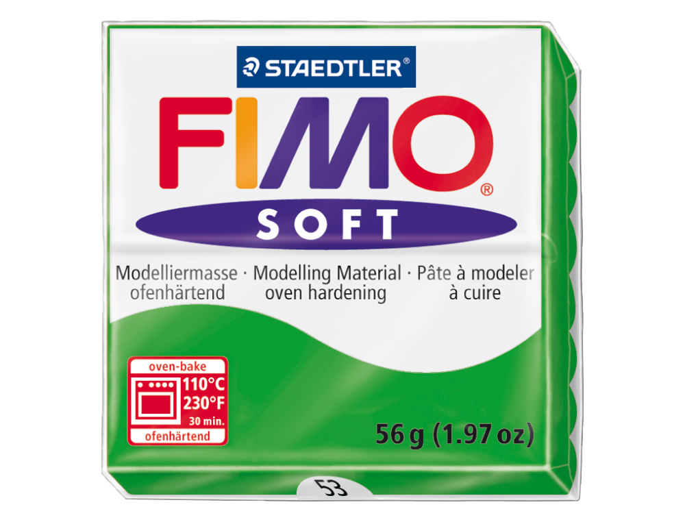PASTA PARA MODELAR STAEDTLER FIMO SOFT 56 GR COR VERDE TROPICAL