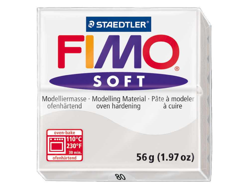 PASTA PARA MODELAR STAEDTLER FIMO SOFT 56 GR COR CINZA