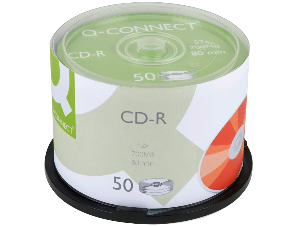 CD-R Q-CONNECT CAPACIDADE 700MB DURACAO 80MIN VELOCIDADE 52X TORRE DE 50 UNIDADES