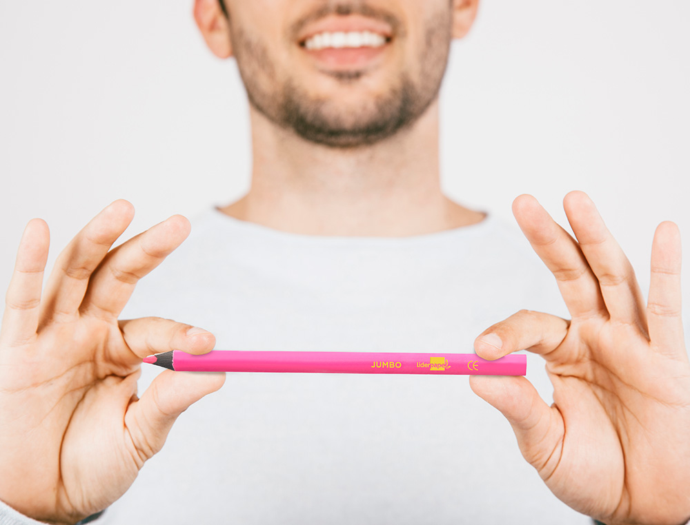 LAPIS DE CORES LIDERPAPEL JUMBO NEON ROSA