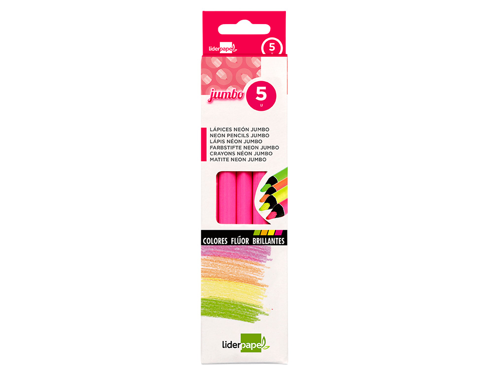 LAPIS DE CORES LIDERPAPEL JUMBO NEON ROSA